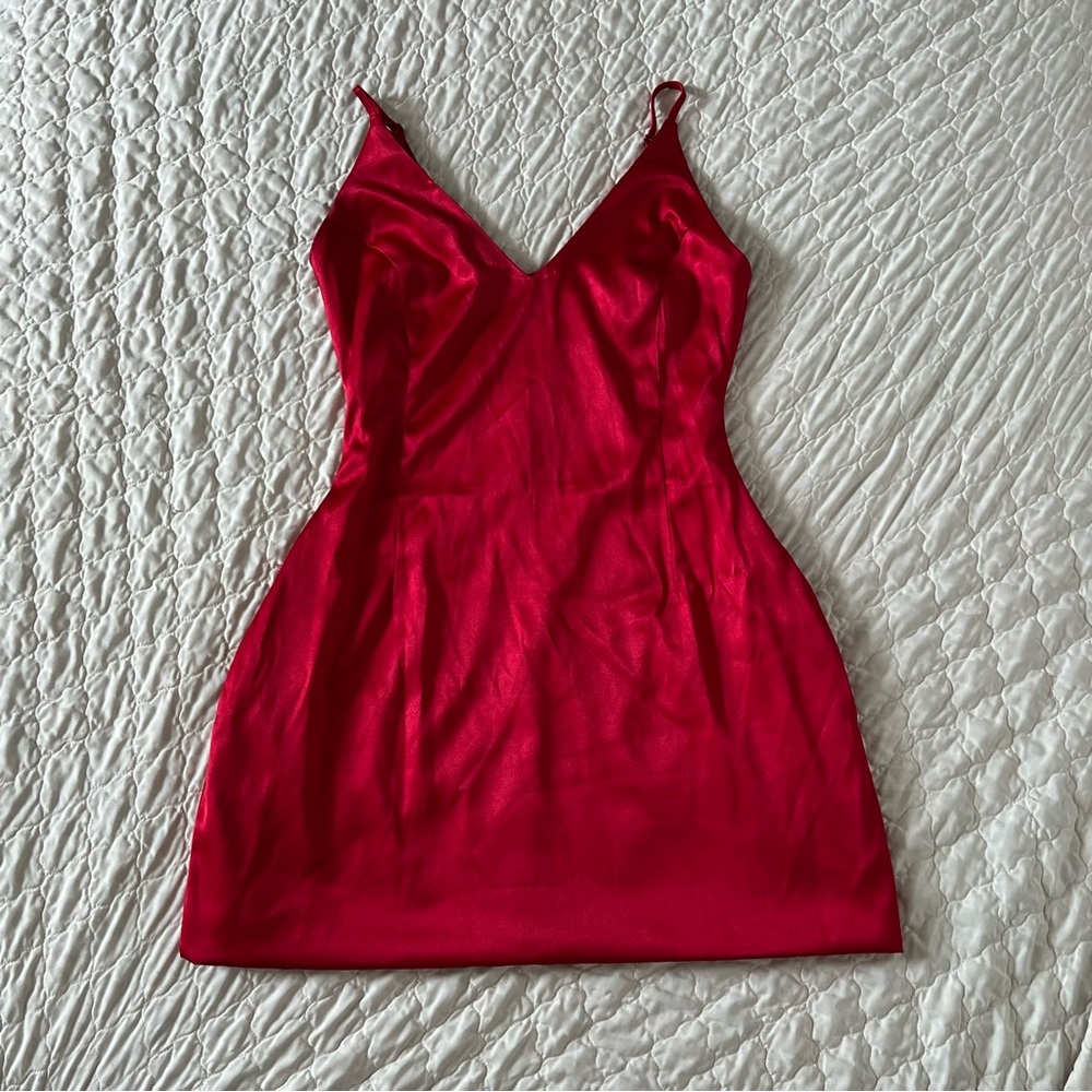 Urban Planet red satin mini dress